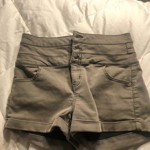Tinseltown 3 button High Waisted Jean Shorts